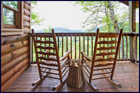 relaxing cabin porch